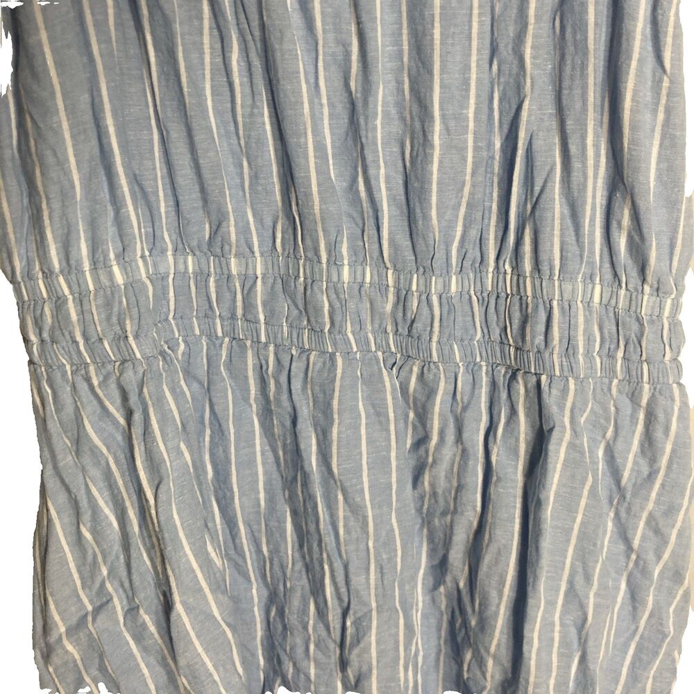LANE BRYANT blue white striped elastic empire waist linen cotton sundress 22 - Picture 4 of 9